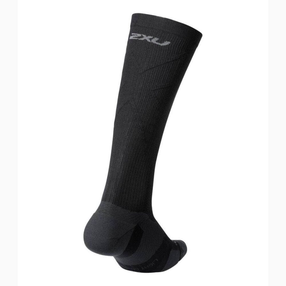 2XU Vector Light Cushion Full Length Compression Socks- BlackToe Running#colour_black-grey