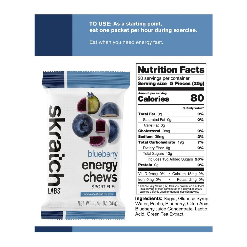 Skratch Labs Sport Energy Chews - 10 Pack - BlackToe Running#flavour_blueberry