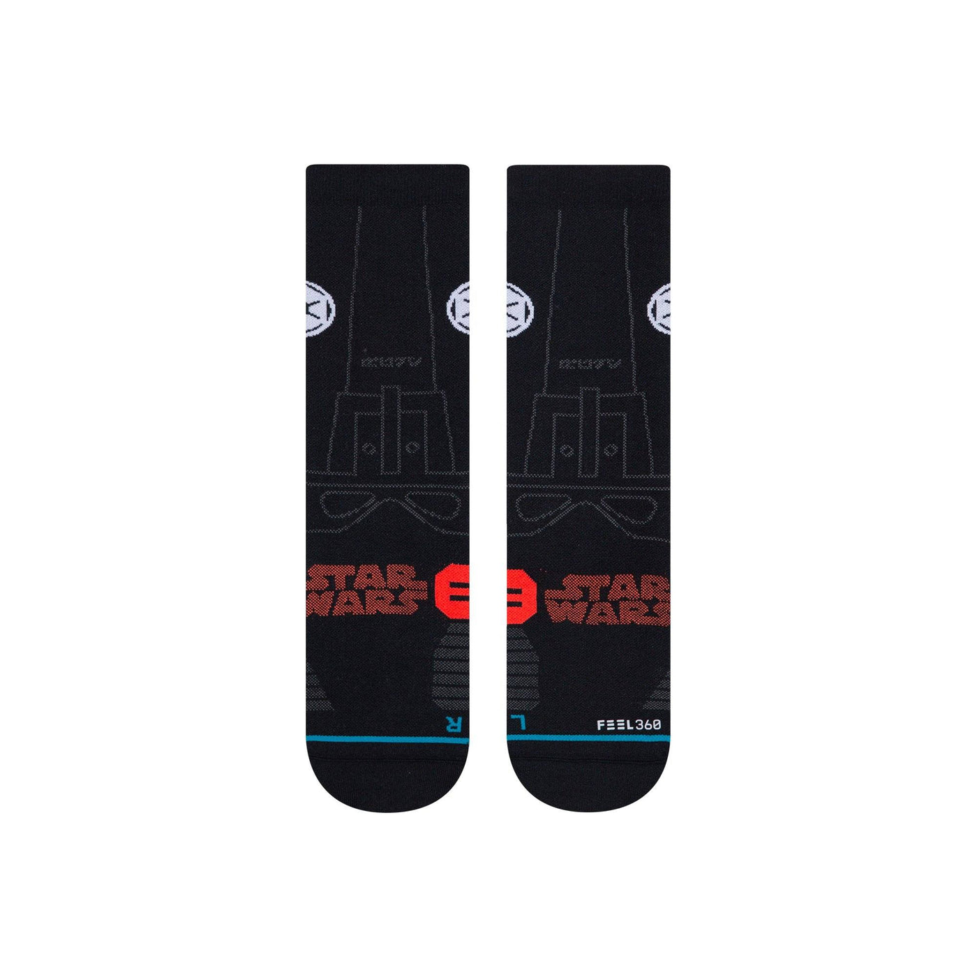 Stance Men's Run Light Star Wars- Star Destroyer - Crew Socks - BlackToe Running - 