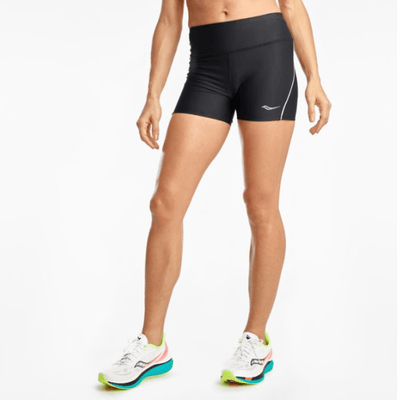Saucony Women's Fortify 3" Hot Short Women's Shorts - BlackToe Running - Black 