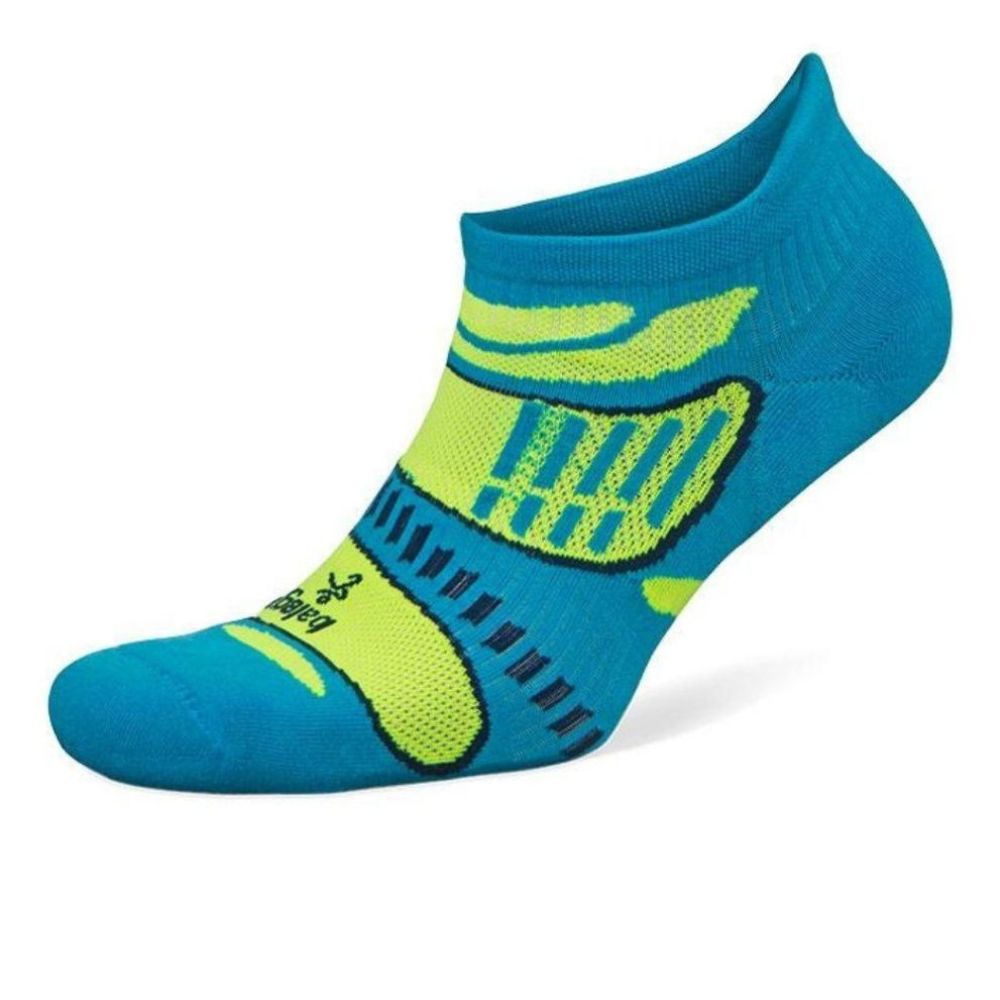 Balega Ultralight Weight Contoured Light Cushion No-Show Tab Socks - BlackToe Running#colour_french-blue-lime