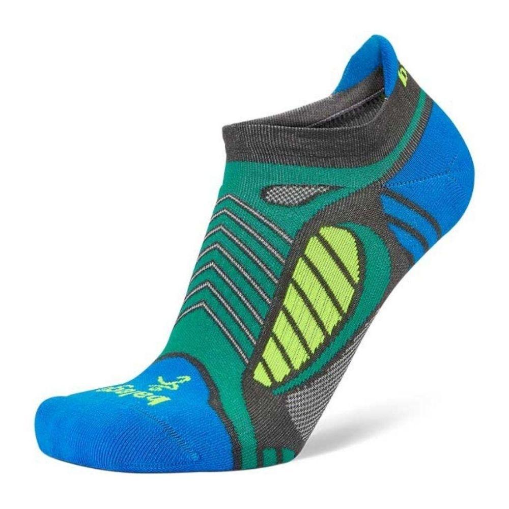 Balega Ultralight Weight Contoured Light Cushion No-Show Tab Socks - BlackToe Running#colour_light-grey-bright-turquoise
