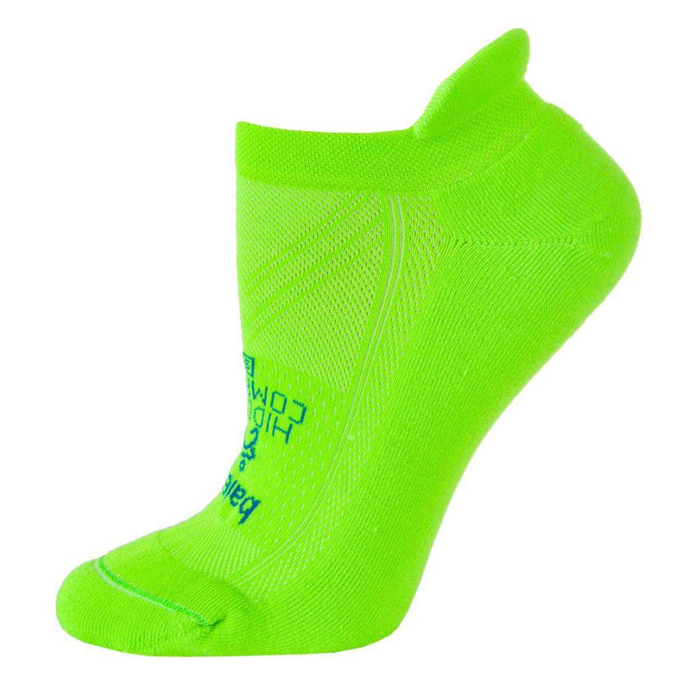 Balega Hidden Comfort Mid-High Cushion No-Show Tab Socks - BlackToe Running#colour_screamin-green
