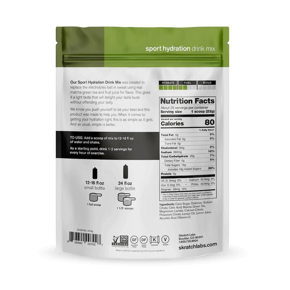 Skratch Labs Sport Hydration Drink Mix - BlackToe Running#flavour_matcha-lemon