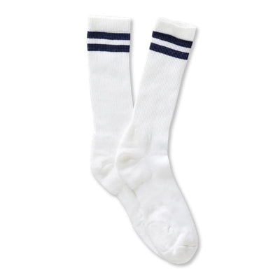 Tracksmith Merino Tube Sock - BlackToe Running#colour_white-navy