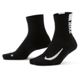 Nike Multiplier Light Cushion Ankle Quarter Socks - BlackToe Running#colour_black-white
