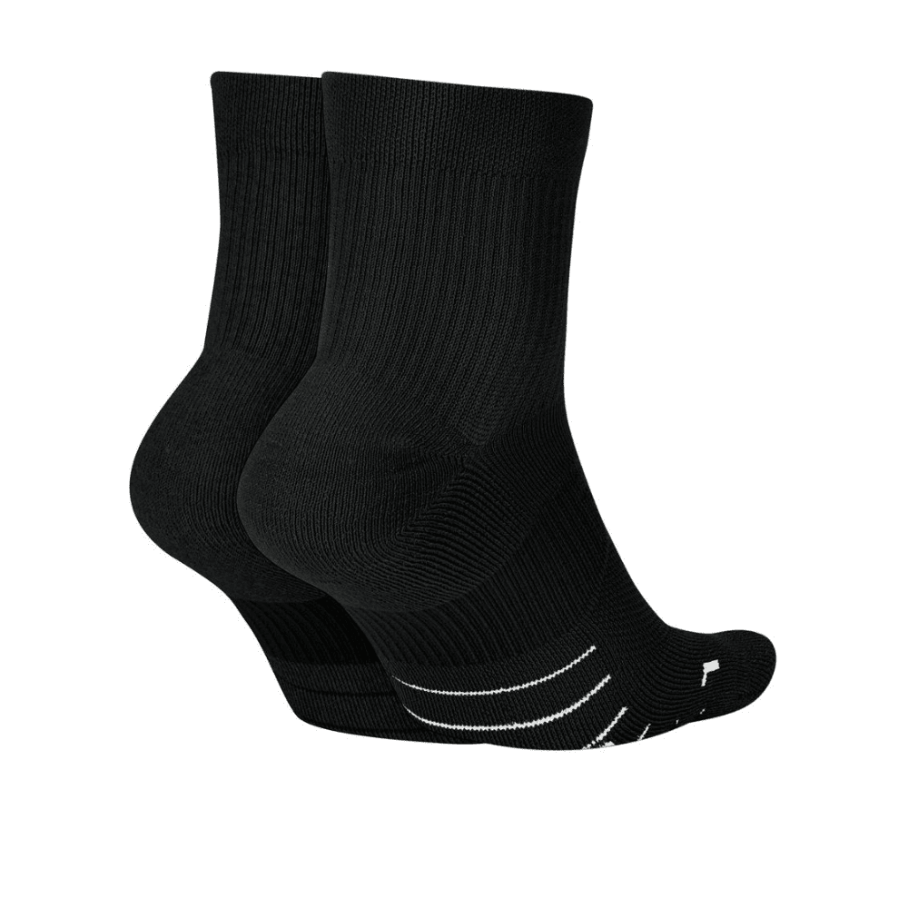 Nike Multiplier Light Cushion Ankle Quarter Socks - BlackToe Running