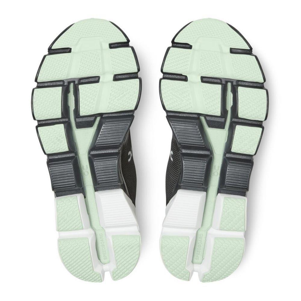 On Running Women's Cloudflyer - BlackToe Running#colour_black-white-mint