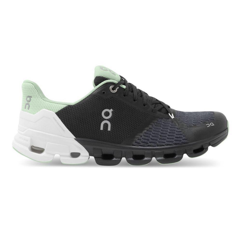 On Running Women's Cloudflyer - BlackToe Running#colour_black-white-mint