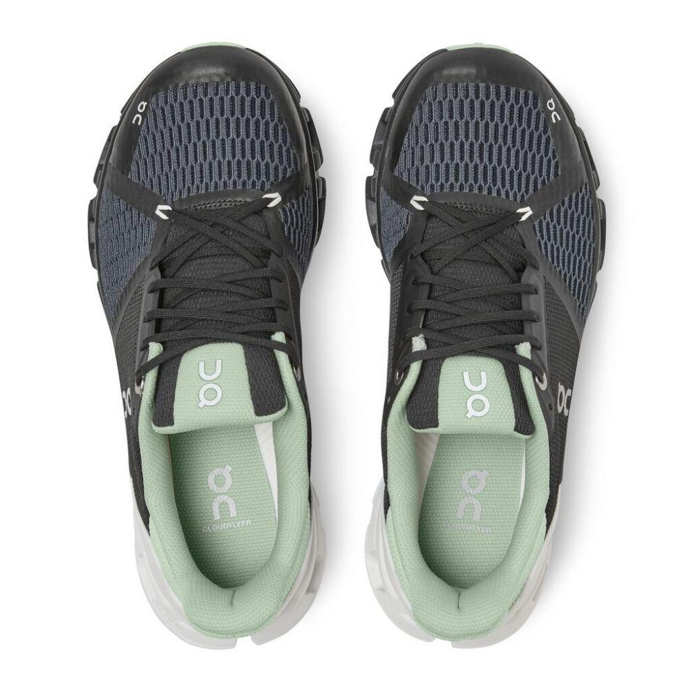 On Running Women's Cloudflyer - BlackToe Running#colour_black-white-mint