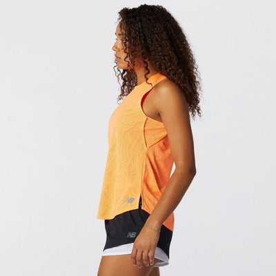 New Balance Women's Q Speed Jacquard Tank - BlackToe Running#colour_citrus-punch