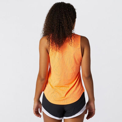 New Balance Women's Q Speed Jacquard Tank - BlackToe Running#colour_citrus-punch