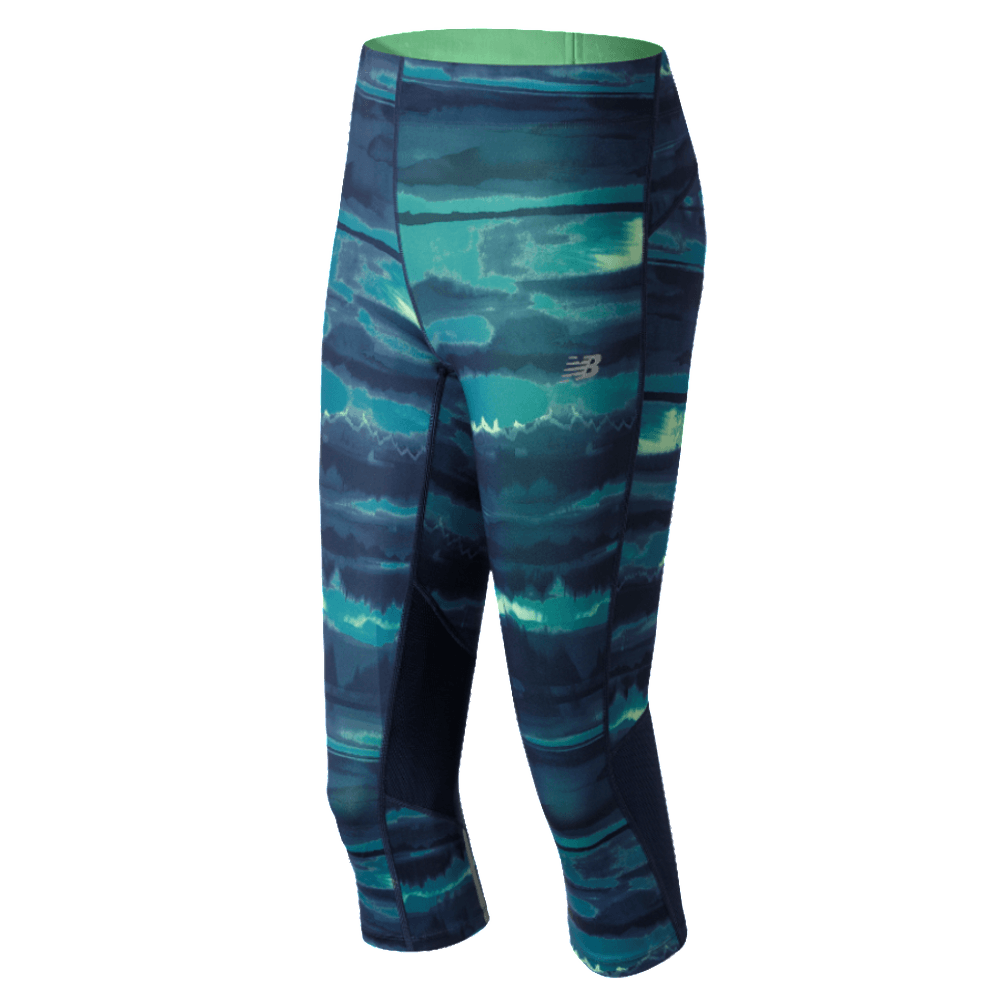 New Balance Women's Impact Print Capri Women's Tights - BlackToe Running - L