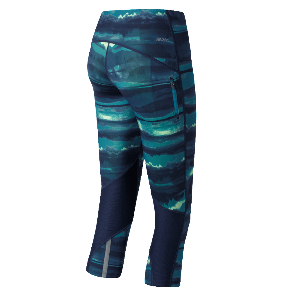 New Balance Women's Impact Print Capri Women's Tights - BlackToe Running -