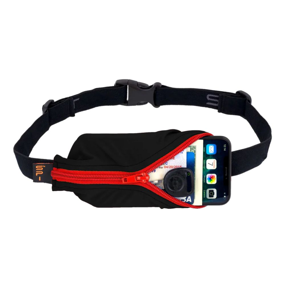 SpiBelt Large Pocket - BlackToe Running#colour_black-with-red-zipper