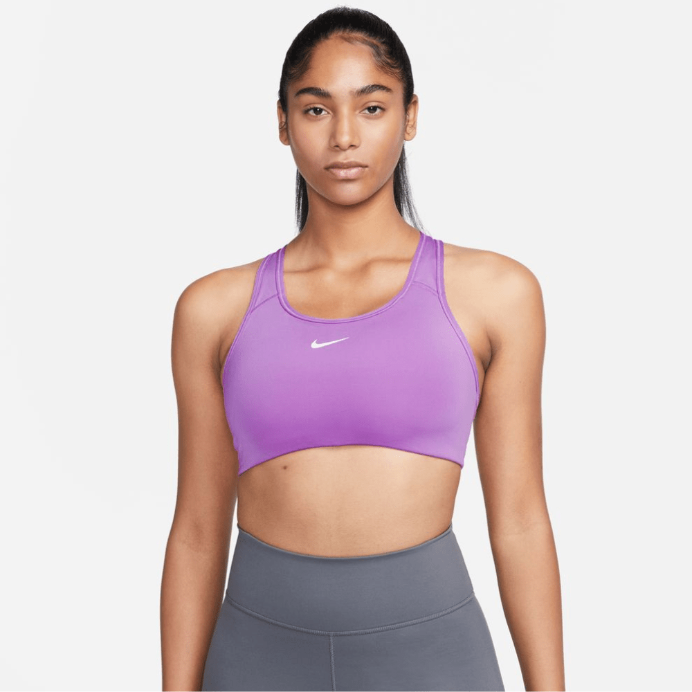 Nike Women's Swoosh Padded Sports Bra Sports Bra - BlackToe Running#colour_rush-fuschia-white