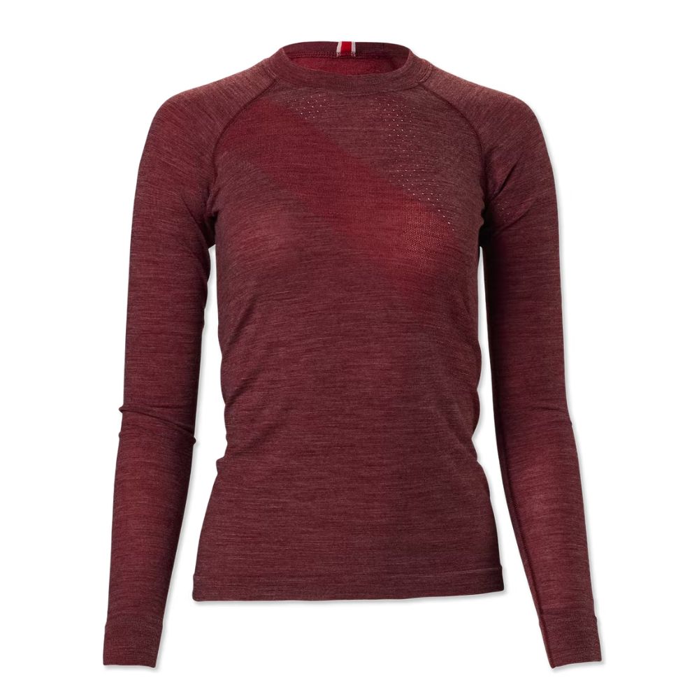 Tracksmith Women's Brighton Base Layer Women's Tops - BlackToe Running#colour_pomegranate