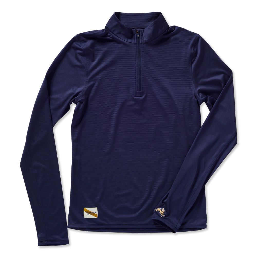 Tracksmith Women's Twilight Quarter Zip Women's Tops - BlackToe Running#colour_navy-blue
