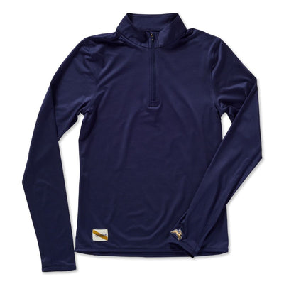 Tracksmith Women's Twilight Quarter Zip Women's Tops - BlackToe Running#colour_navy-blue