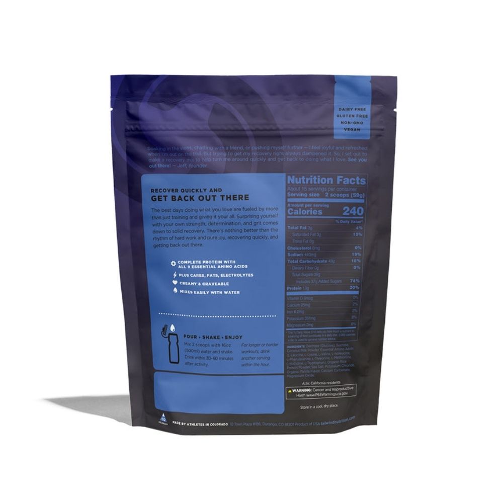 Tailwind Rebuild & Recovery - 15 Serving Bag Nutrition - BlackToe Running#flavour_vanilla