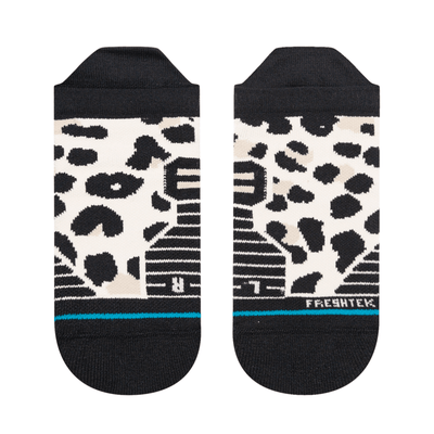 Stance Women's- Run Spot Check - Run Tab Socks - BlackToe Running#colour_leopard