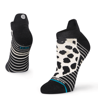 Stance Women's- Run Spot Check - Run Tab Socks - BlackToe Running#colour_leopard