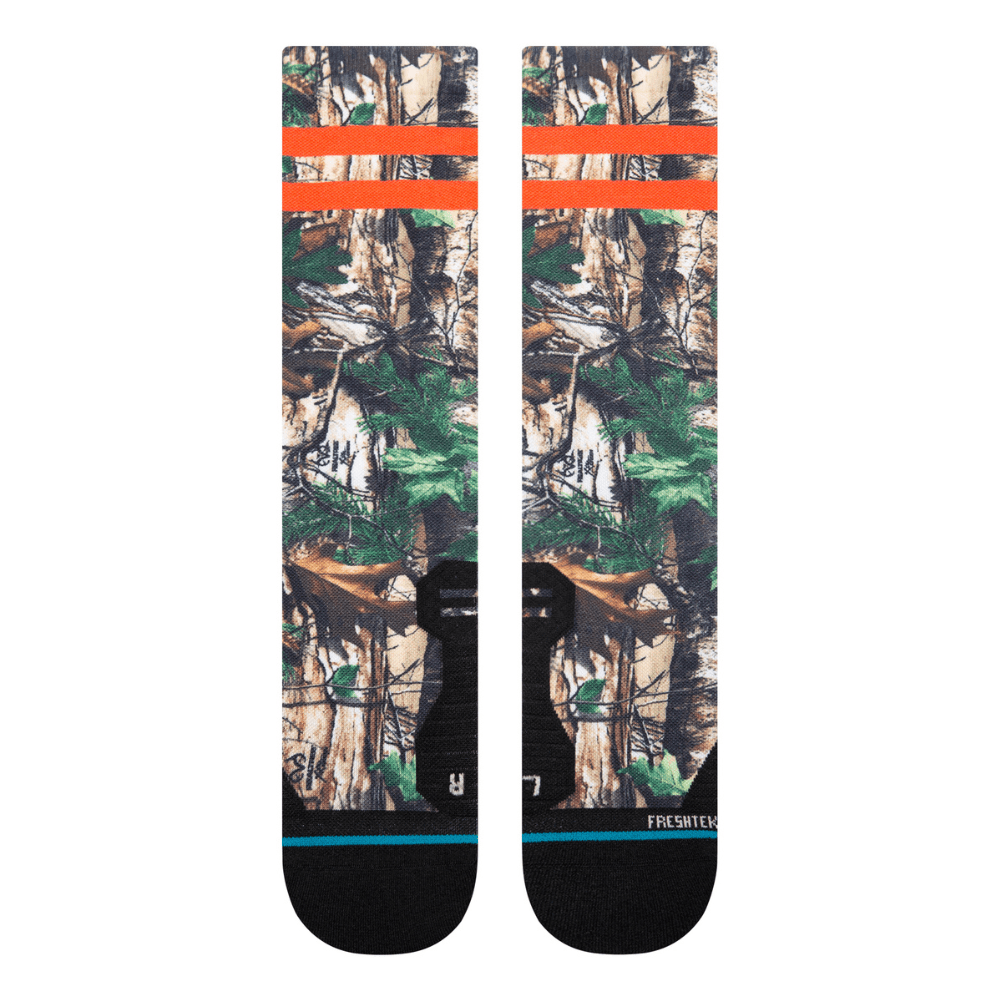 Stance Run Realtree XTRA Light Cushion Crew Socks - BlackToe Running#colour_camo