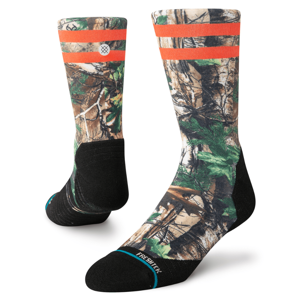 Stance Run Realtree XTRA Light Cushion Crew Socks - BlackToe Running#colour_camo