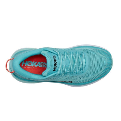 Hoka One One Women's Bondi 7 - WIDE Women's Shoes - BlackToe Running#colour_aquarelle-eggshell-blue