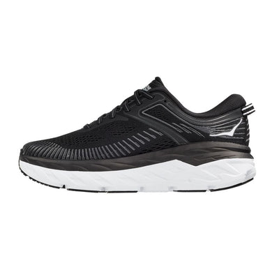 Hoka One One Women's Bondi 7 - WIDE Women's Shoes - BlackToe Running#colour_black-white