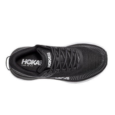 Hoka One One Women's Bondi 7 - WIDE Women's Shoes - BlackToe Running#colour_black-white