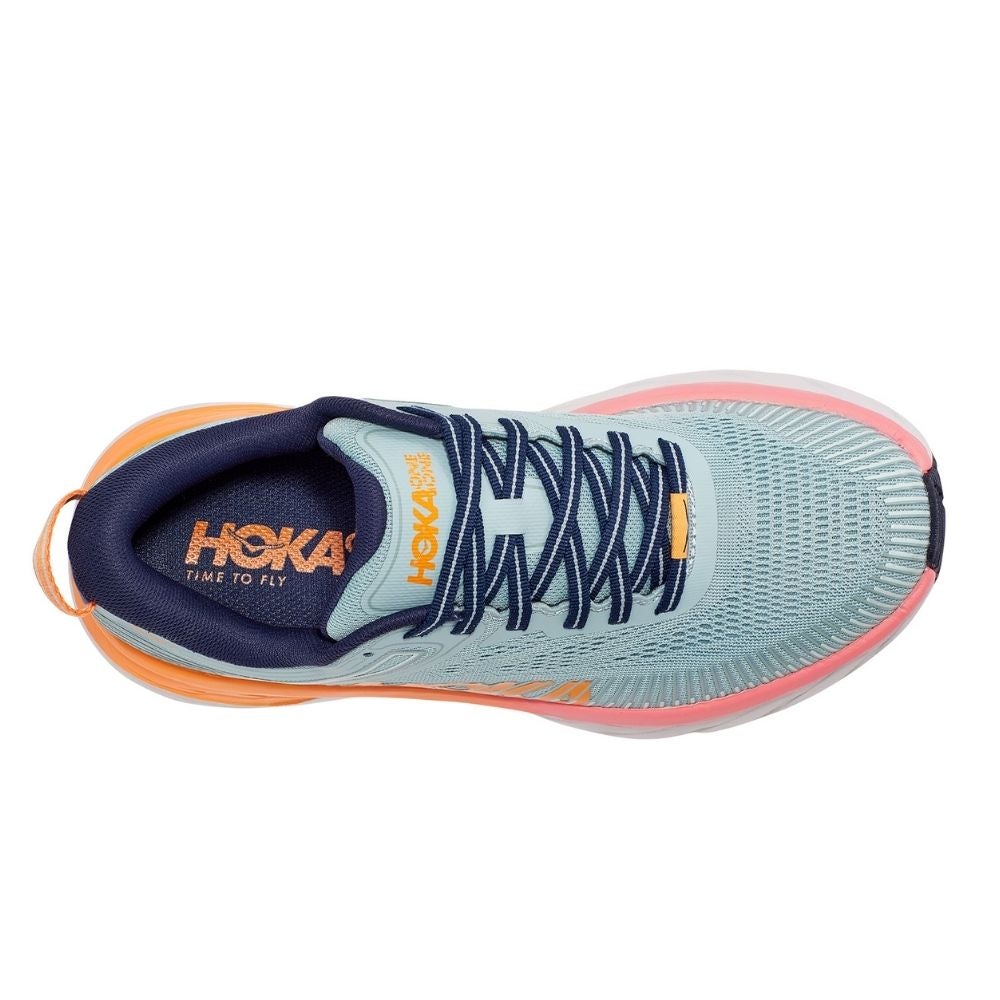 Hoka One One Women's Bondi 7 - WIDE Women's Shoes - BlackToe Running#colour_blue-haze-black-iris