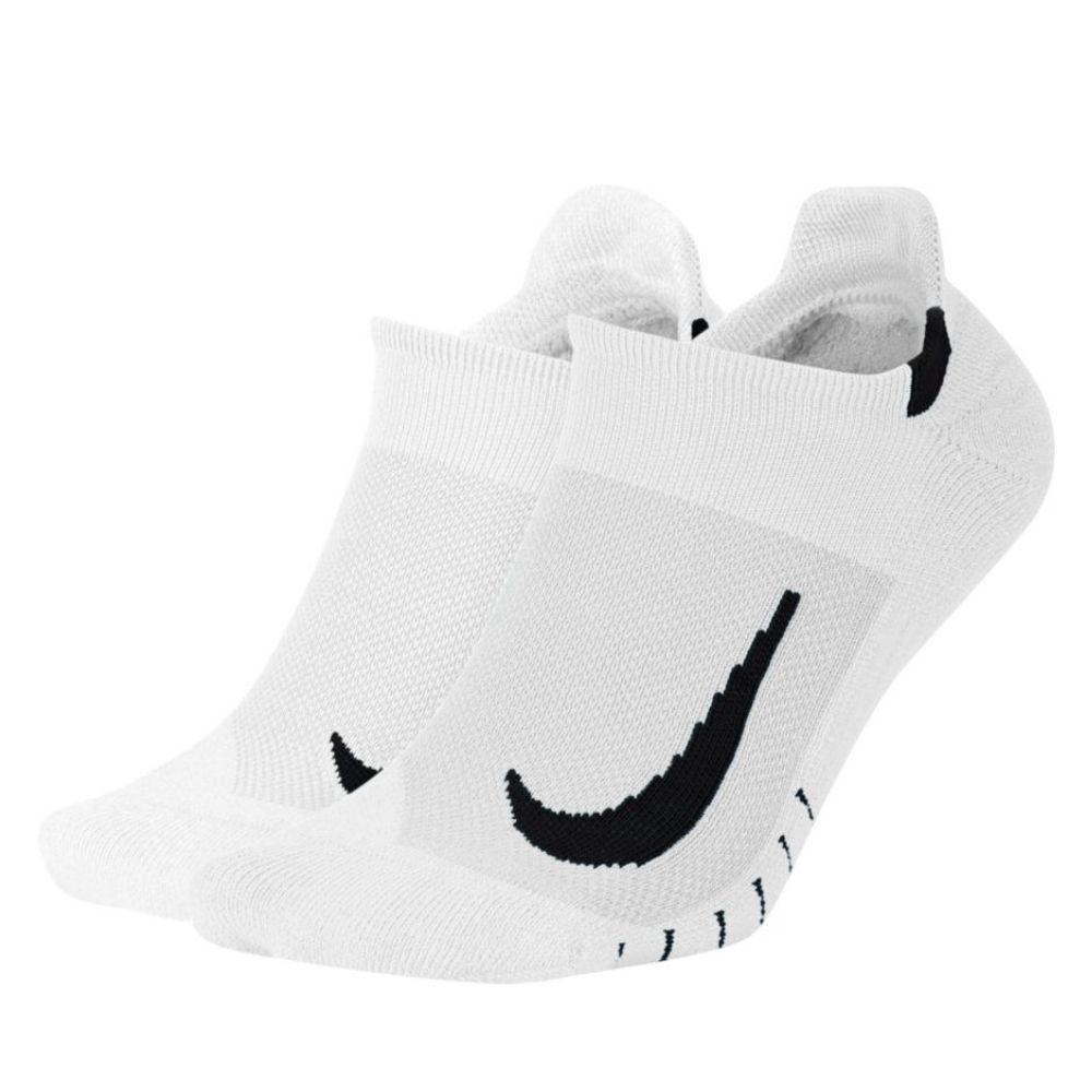 Nike Multiplier Running No-Show Socks - BlackToe Running#colour_white-with-black-swoosh