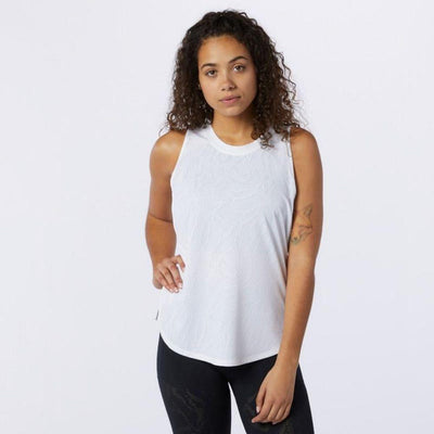 New Balance Women's Q Speed Jacquard Tank - BlackToe Running#colour_white