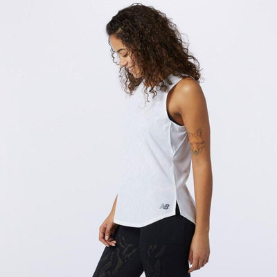 New Balance Women's Q Speed Jacquard Tank - BlackToe Running#colour_white