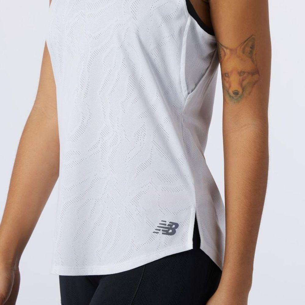 New Balance Women's Q Speed Jacquard Tank - BlackToe Running#colour_white