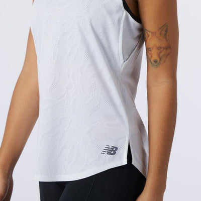 New Balance Women's Q Speed Jacquard Tank - BlackToe Running#colour_white