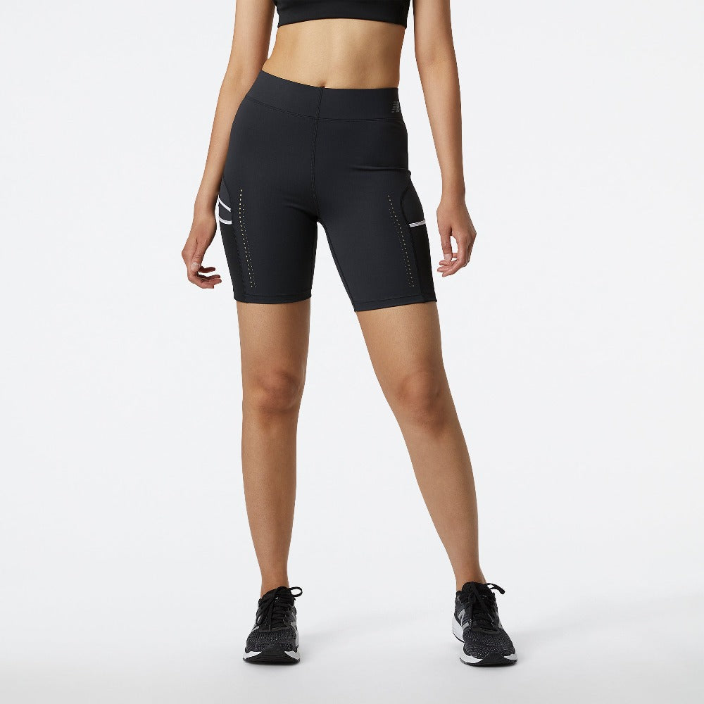 New Balance Women'Q Speed Utility Fitted Short - BlackToe Running