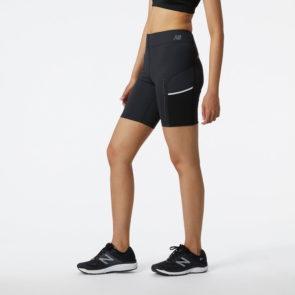 New Balance Women'Q Speed Utility Fitted Short - BlackToe Running